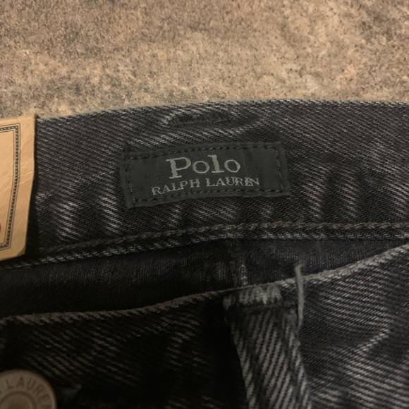 Polo Ralph Lauren Jean Sz 32 X 30 Black Grey Classic Fit Embroidered Art Graphic - Picture 3 of 14